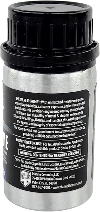 Professional Metal & Chrome Ceramic Coating (50ml Bundle) / 18 Month Protection from Rust, Scratches, Water Spots / 2x Thicker, Easy Application for Railings, Anchors and more