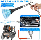 MYPIN Car Cleaning Gun, 6-9.2Bar, High Pressure Air Blow Gun with 2 Set Nozzle&Towel, Interior Car Cleaning for Vehicle Upholstery Carpet Seat