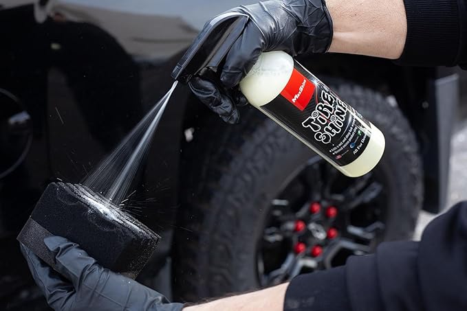 Maxshine Hydro-Tech Tire Foam Applicator Pad Waxing Sponge for Car Detailing, Black & Red (3 Pack)