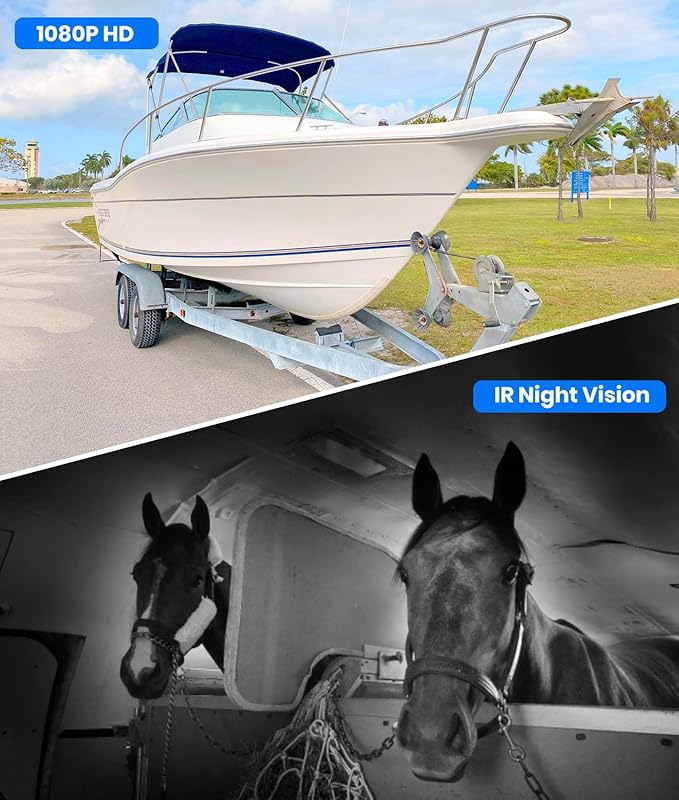 AUTO VOX Wireless Backup Camera Magnetic:Portable No Wiring 1 Min Install Trailer Hitch Camera,2-Channel HD 1080P Car Monitor & IR Night Vision Back Up Camera Systems for Truck,RV (5 inch)