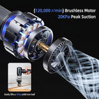 Handheld Car Vacuum Cleaner, 20000Pa Ultra-Strong Suction & Air Duster 2-in-1, Cordless Brushless Motor Portable Vacuum, 100W High Power Mini Vacuum for Car Interior, Home, Office, Pet Hair