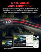 Dash Cam Front and Rear, 4K Full HD Dual Dash Camera for Cars, Built-in Memory Card Monitoring, 64GB Card, 5G WiFi GPS, Car Camera with 3" IPS Screen, 2160P Night Vision, 24H Parking Monitor