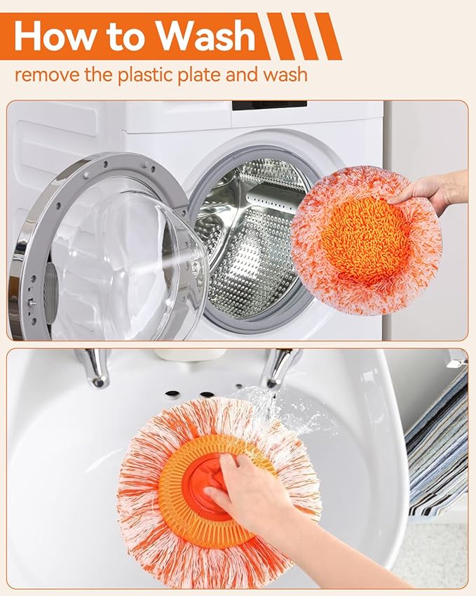 68" Car Wash Brush with Long Handle, 2 in 1 Car Wash Brush Kit, Chenille Microfiber Car Wash Mop with Replacement Head, Car Washing Kit for Cars RV Truck Exterior
