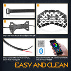 Nirider RGB LED Grille Light Kit Strobe Lights Underglow Rock Light Truck Lights for Tacoma 4Runner GMC Chevy Car SUV ATV UTV Grille Accessories - 8 Pods