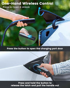 Portable Level 1/2 EV Charger for Tesla, 12A/16A, Electrical Car Mobile Charger 25FT Extension Cable with 240V NEMA 6-20 Plug, 120V NEMA 5-15 Adapter, NACS Home Wall Connector for Tesla Model-Y/3/S/X