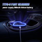 6 Lighting Modes Solar Powered Car LED Ambient Light, Rechargeable Wireless LED Heart Shape C-Pillar Neon Light, AutoGlow Solar Heart Light for Car Window Romantic Decor Surprising Gifts