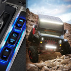 Nilight Windshield Wiper Rocker Switch Led Light Bar 8Pin Laser ON On Off DPDT Switches 20A/12V 10A/24V Blue with Jumper Wires Set for Cars Trucks RVs
