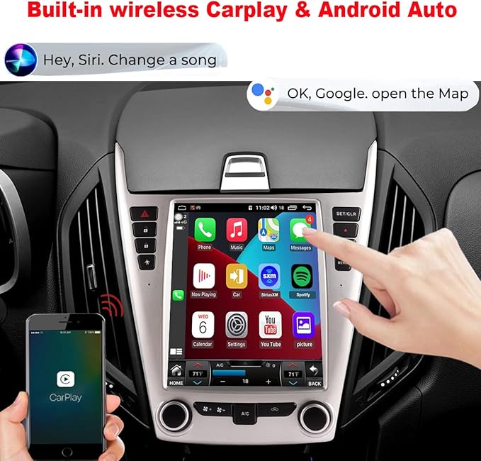 QLED 8-Core CPU Radio Upgrade for Chevy Chevrolet Equinox 1LT 2LT LTZ 2010 2011 2012 2013 2014 2015,IPS Touch Screen,CarPlay Android Auto Ready