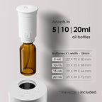 Waterless Essential Oil Diffuser Starter Kit with 30mL Hotel Fragrance Oil Inspired by Four Season, Battery Operated Car Diffuser, Portable Aroma Nebulizer for Home Car Office, AN6Kit-B, White