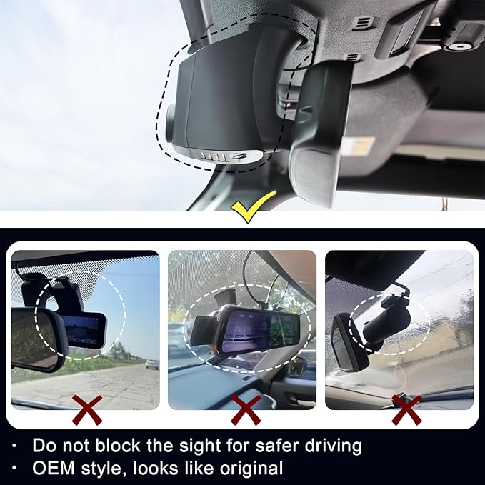 Mangoal Front 4K HDR Dash Cam STARVIS 2 IMX678, Custom Fit for Jeep Gladiator JT 2018-2023 Mojave Overland & Wrangler JL 2018-2023 etc, 5GHz WiFi, GPS, 64GB Card