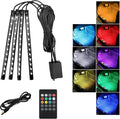 Car Led Interior Lights, RGB 48 LED Multicolor Auto Strip Light with Sound Active Function and Remote Control, Under Dash Smart Lighting Kit with Charger, Car Accessories (USB)