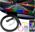 Acrylic Interior Car LED Strip Light with Motion-Activated Switch, 59.1" Neon Ambient Light, RGB Colors, APP Control, Music Sync