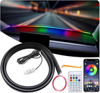 Acrylic Interior Car LED Strip Light with Motion-Activated Switch, 59.1" Neon Ambient Light, RGB Colors, APP Control, Music Sync