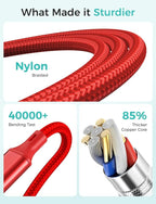 2Pack Multi Charging Cable for Apple Watch Charger 4 in 1 Travel Essentials RV Camping Essentials USB C/L/Micro Compatible with iWatch Series 11-1/iPhone 17/16/15/Android Airplane Gadgets-4FT/Red