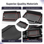 LUWU Center Console Organizer Compatible with Bronco Sport 2021-2026/Ford Escape 2020-2026 Accessories Armrest Console Storage Box Insert Tray ABS Material Black Coin Container Red