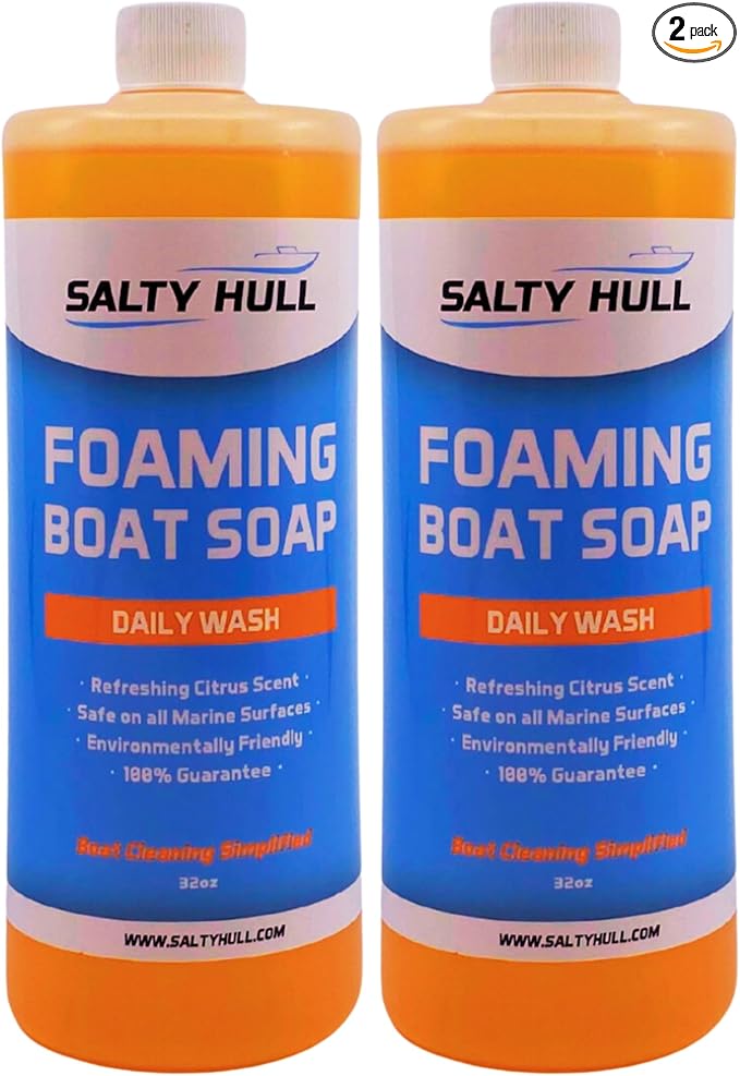 2 Bottles of Salty Hull Foaming Boat Soap, Orange