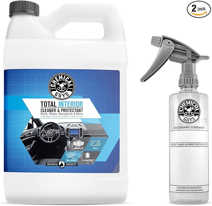 Chemical Guys SPI220 Total Interior Cleaner and Protectant, 128 fl oz (1 Gallon) with 16 fl oz Spray Bottle (2 Item Bundle) Safe for Cars, Trucks, SUVs, Jeeps, Motorcycles, RVs & More