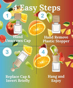 Hanging Air Freshener Car Diffusers - Long Lasting Scent, Odor Eliminator, Home Essentials, Fresh car fragrance diffuser - 3 Pack- Fruit Blast