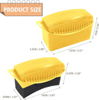 2Pcs Tire Dressing Applicators,Tire Shine Applicator Pads,Reusable Tire Dressing Sponge Pad Car Tire Applicator Pads with Lid for Car Glass, Painted Steel & Porcelain (Yellow, Curved