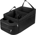 FUNNy elf Passenger Seat Organizer, Collapsible Car Storage with Partitions & 4 Cup Holders for Front or Back Seat