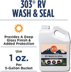 303 Products RV Wash & Seal - Clean, Streak-Free Finish, pH Neutral with High Foaming Formula, Provides A Deep Gloss Finish on RVs, Campers, Pop-ups, and Motorhomes, 1 Gallon (30240)