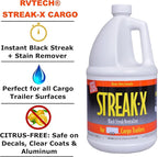 RVTECH Streak-X Cargo + Enclosed Trailers Instant RV Black Streak Remover - Race Hauler Stain Smoke Soot Bird Dropping Sap Brake Dust Tar Pro-Strength Cleaner Wash | 1 Gallon