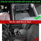 PIMCAR Removable Storage Drawer Tray Compatible with 2019-2026 Dodge RAM 1500 2500 3500 Center Console Storage Drawer Accessories Cubby Organizer Box ABS Plastic (Only Fit Models with Cubby)
