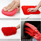 DNA Motoring Car Detailing Brush Cleaning Tools Set with Carry Bag for Auto Interior & Exterior Wheel Dashboard Vent, Red,TOOLS-00278
