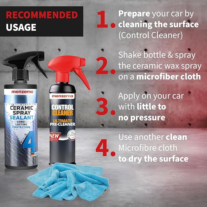 Menzerna Ceramic Spray 16oz I Ceramic Coating Spray Wax for Ultimate Protection and High Shine I Seals the Car Paint and Protects against Dirt, Bugs and Environmental Impacts I Brilliant Finish