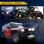 AUXTINGS 12 inch 180W LED Light Bar Triple Row Spot Flood Beam Off Road Lights Waterproof Work Light with Wiring Harness for Jeep Trucks SUV ATV UTV Boat Lights,DC 12V 24V
