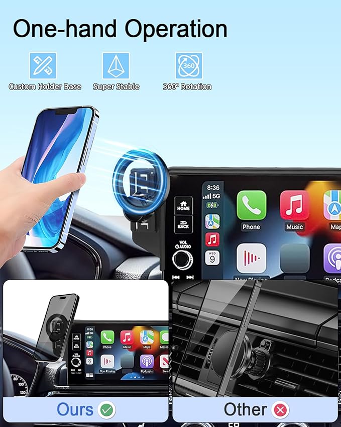 PZK Car Phone Mount for Honda HRV 2023-2025 2026/CRV 2023-2026/ Honda Pilot 2023-2026 Accessories 7/9-inch Screen Compatible with MagSafe HR-V CR-V Car Phone Holder Not Affect Air Vent