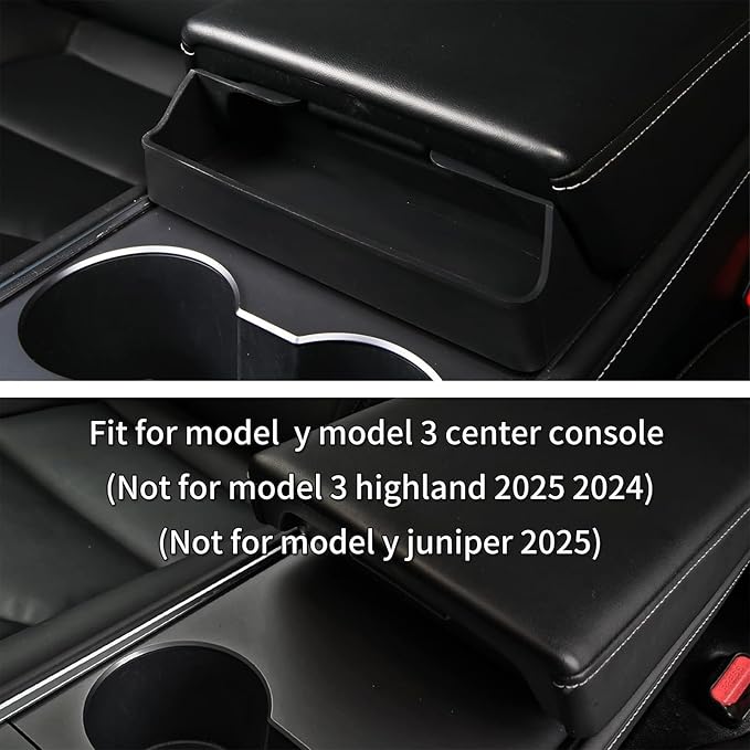 for Tesla Model Y 2024-2020 and Model 3 2023-2017 Accessories Center Console Organizer Tray Armrest Storage Box Silicone Sunglasses Coin Holder