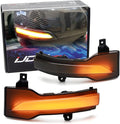 iJDMTOY Black-Out Smoked Lens Full LED Strip Dynamic Sequential Blink/Flow Side Mirror Turn Signal Light Assembly Kit Compatible with Subaru Impreza Legacy Crosstrek Ascent Forester, etc
