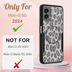 for Moto G 5G 2024 Case - Compatible with MagSafe Women Girls Cute Magnetic Protective Phone Cover Cool Fun Unique Leopard Heavy Duty Shockproof Design for Motorola Moto G 5G 2024 Cases