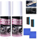 2PCS Car Interior Cleaner & Polish,Deep Cleaner Polishing, All Purpose Interior Detailer Spray, Tire Cleaner, Suitable for Cleaning Rubber, Plastic, Leather Surfaces Inside The Car