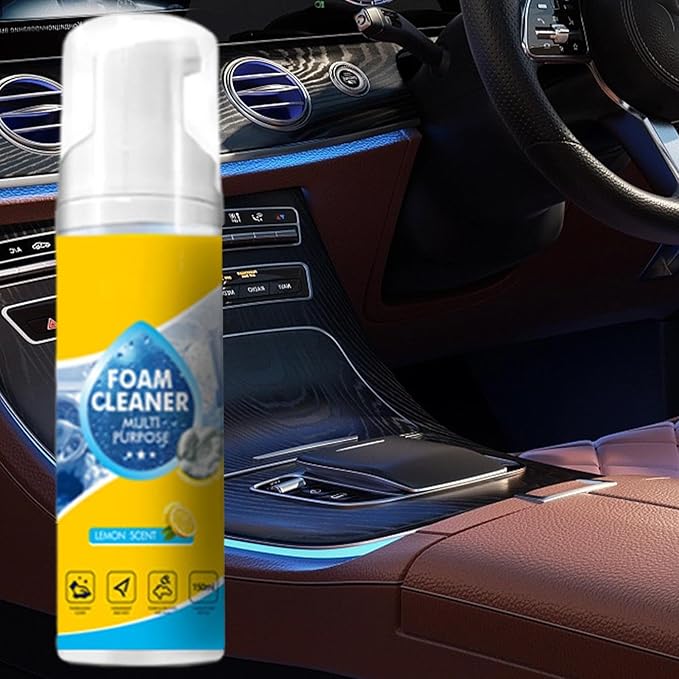 Car Interior Cleaner - Dashboard Stain Remover, 1 Bottle of 150ml Liquid for Grime Dissolving, Steering Wheel Solution with Rapid Evaporation, Auto Supplies, Deep Scrubbing Agent for Doors