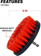 Maxshine 5" Universal M8 Medium-Duty Drill Brush for Upholstery & Carpet – Power Scrubber Attachment for Car Detailing, Fabric & Home Cleaning – Deep Cleaner Removes Stains & Grime