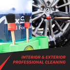 Maxshine 3 Pieces Professional Auto Detailing Brush Kit - Interior & Exterior Cleaning for Dashboard, Emblems, Panels, Engine Bay, Wheels, Air Vents, Seats & Leather - Scratch-Free
