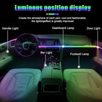 HMYC Car Interior Ambient Lights,18 in 1 128 Colorful LED Acrylic Fiber Optic Strip,Universal Multiple Modes Decoration Atmosphere with Music Sync Rhythm,APP Control,RGB Neon Lighting for All Cars