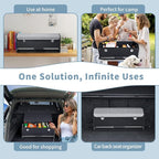 XCF SUV Trunk Organizer, Collapsible Car Trunk Organizer with Lid and Sturdy Handle Car Trunk Leather Storage Box SVU Cargo Storage (Grey, 27.1 x 11.4 x 12.2in)