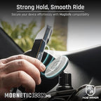 MobNetic Icon.MS MagSafe Compatible Phone Mount, Magnetic Phone Holder for Car w/ 90lb Pull Force, 90º Tilt & 360º Rotation, Aluminum Build, Compatibility for iPhone & Android (Obsidian Black)
