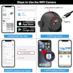 YEOIZO Wireless Magnetic Backup Camera for Trailers/RV/Camper - WiFi Rechargeable HD Night Vision, No Wiring/Drilling, Easy Hitch Alignment, Compatible with iPhone/Android/iPad (Gooseneck/Fifth Wheel)