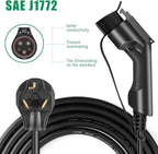 EV Charger Level 2,(NEMA 10-30, 30A/25ft,6.6KW) Portable Electric Vehicle Charging Station for Electric and Hybrid Vehicles