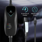 Lectron Level 1 Tesla Charger (WiFi) - 110V, 15A, NEMA 5-15 Plug, 16 ft Cord - Portable Electric Car Charger for Tesla & NACS Evs