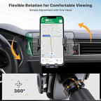 Miracase Phone Holders for Your Car with Metal Hook Clip, Air Vent Cell Phone Stand Car Mount, Universal Automobile Cradle for Garmin GPS Fit iPhone Android and All Smartphones, Dark Black