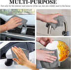 wuyaoyao 50PCS Microfiber Cleaning Cloth Roll, 10"×10" Tear Away Microfiber Towels, Reusable Washable Cloth Paper Towels, Multi-Purpose Cleaning Rags for Car Home Kitchen Garage Shop (Gray)