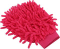 Microfiber Washing Glove, Pink Chenille Car Wash Mitt Scratch Free for Furniture for Motorcycle