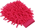 Microfiber Washing Glove, Pink Chenille Car Wash Mitt Scratch Free for Furniture for Motorcycle