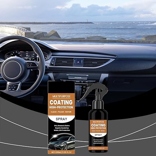 Ceramic Coating for Cars, Hydrophobic High Protection Quick Coating Spray, Scratch Repair Agent, Multi-Functional Car Polish Spray, Long-Lasting Gloss & Shine (2PCS)