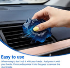 3 Jars Car Cleaning Gel, Auto Interior Cleaning Putty with Puller, Dust Remover for Car Vents, Keyboard & Detailing